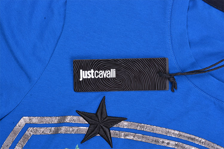 just cavalli/卡沃利 男士春夏logo图案t恤 蓝色 m