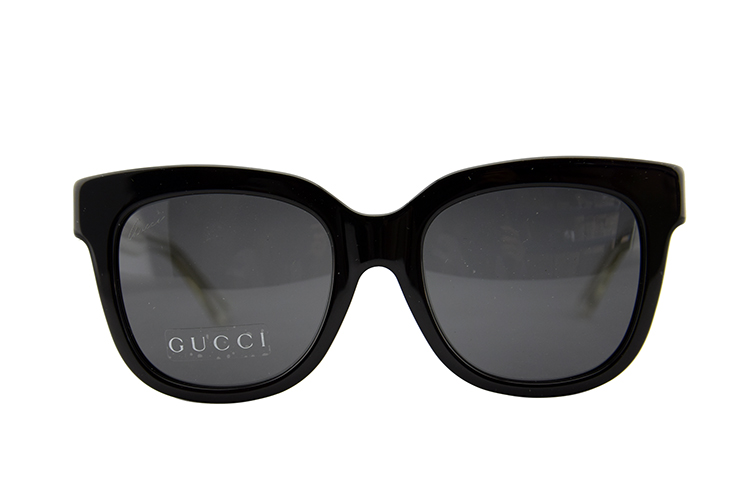 gucci/古驰 时尚大框太阳镜 黑色镜框透明色镜腿 遮阳眼镜gg3756/f/s