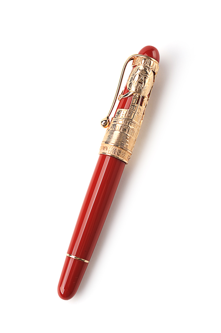 aurora奥罗拉 罗马系列红色树脂纯银镀玫瑰金自来水笔钢笔b 800vrb