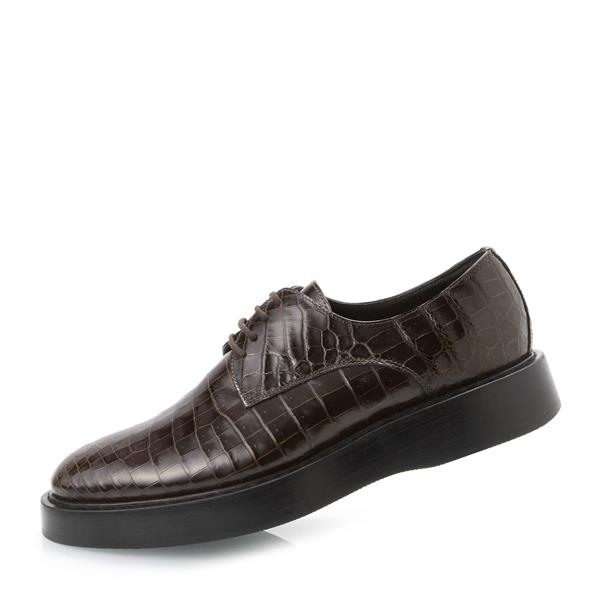 bottega veneta/葆蝶家 男士休闲鞋 鳄鱼皮厚底德比款男士皮鞋