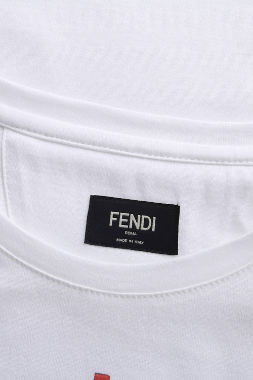 fendi/芬迪 白色抽象图案圆领男士t恤