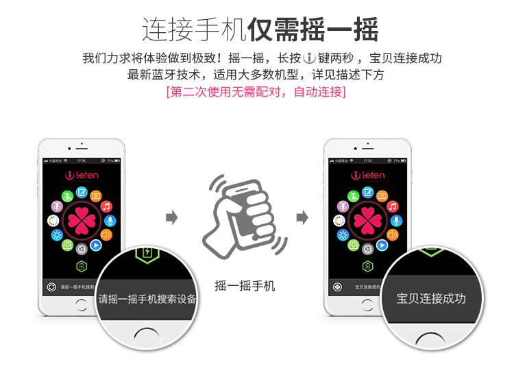 leten/雷霆 四叶草vivi(薇薇) i智能双人共震按摩器 g点刺激 女性自慰