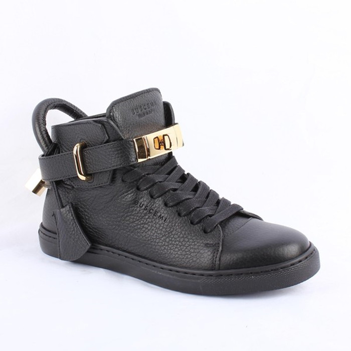 BUSCEMI\/BUSCEMI黑色牛皮锁头女士运动鞋
