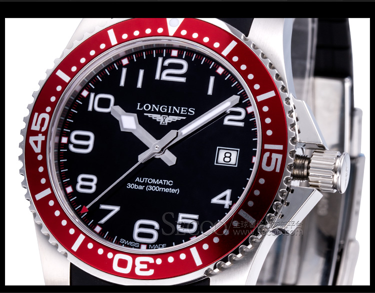 longines/浪琴 康卡斯系列 精钢 黑色 自动机芯 l3.695.4.59.