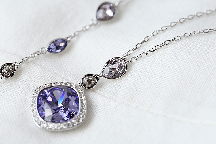 Swarovski\/施华洛世奇 15年新款紫色项链耳环