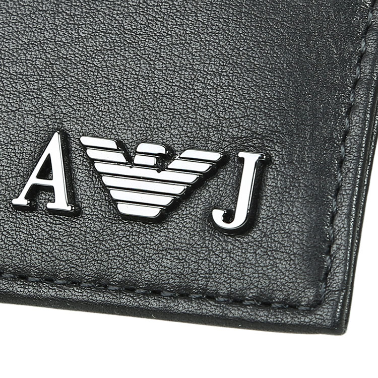 armani jeans/阿玛尼牛仔 男士logopvc卡片夹 06v70 黑色