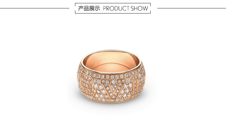 bvlgari/宝格丽 monologo系列 18k玫瑰金密钉镶钻戒指an854777