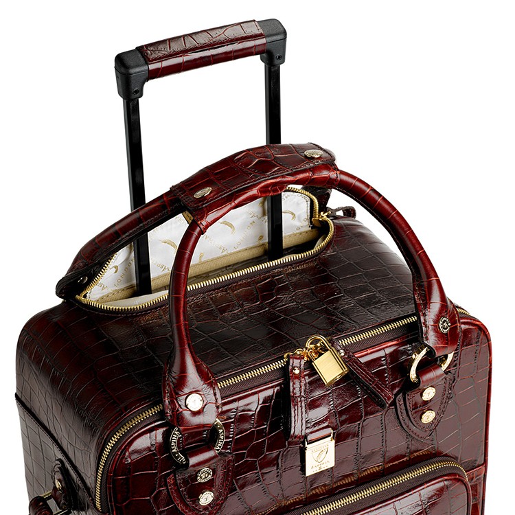 aspinal of london【luggage】糖果系列亚马逊棕色鳄鱼皮旅行箱