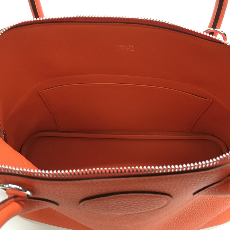 hermes/爱马仕 bolide 31cm ck8v orange poppy 粉橙色单肩包