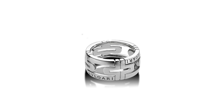 bvlgari/宝格丽 parentesi系列 18k白金小号戒指an853984