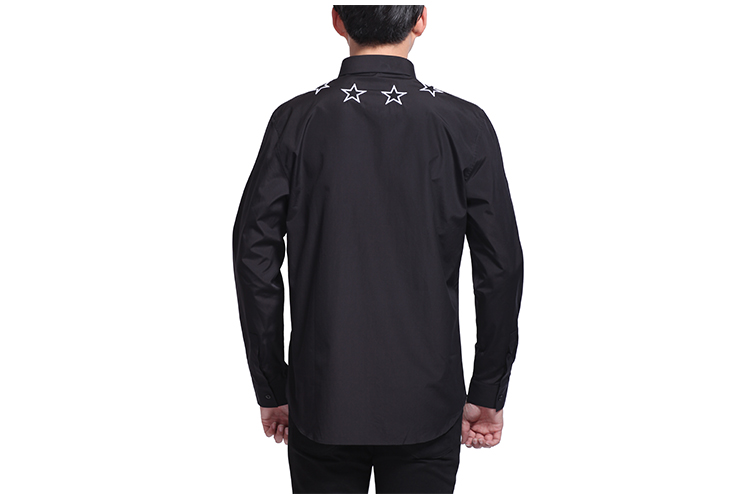 givenchy/纪梵希 纯棉翻领长袖时尚休闲星星刺绣男士衬衫 gi