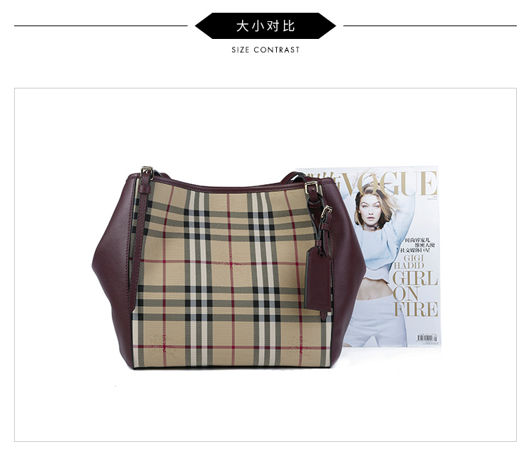 burberry/博柏利 女士牛皮格纹手提包3994661