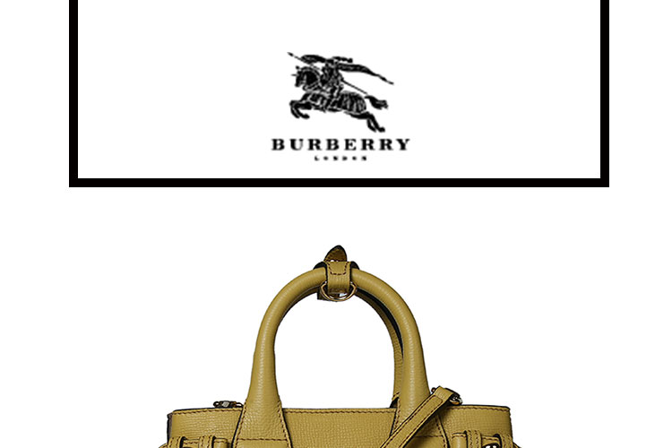 burberry/博柏利 牛皮革burberry logo 格纹单肩女士手提包 4022471