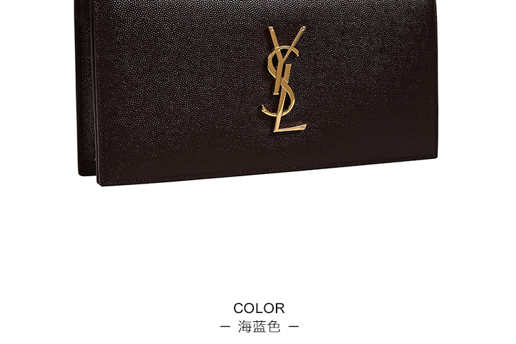 yves saint laurent/圣罗兰 ysl logo牛皮革女士手拿包 400409bow0j