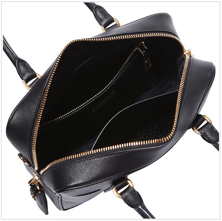 PRADA 普拉达 女款双手柄真皮手提包黑色