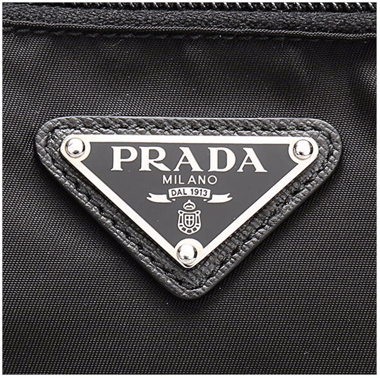 prada/普拉达 男士黑色织物商务休闲单肩包斜挎包男包 1bc421-v44-f