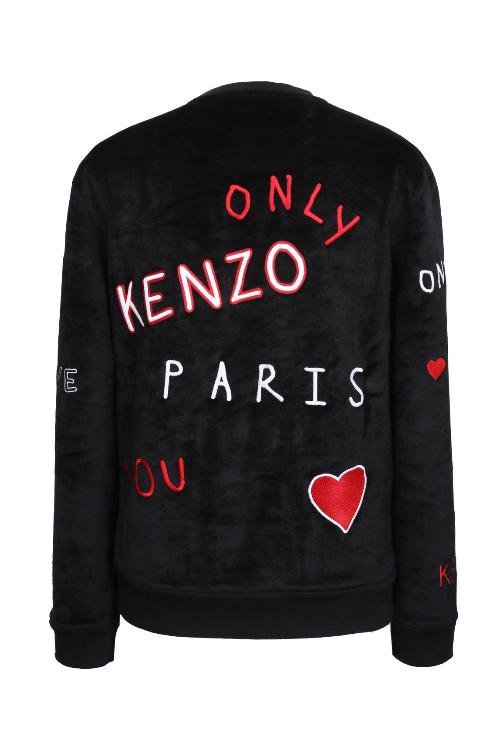 kenzo/高田贤三 16年秋冬款圆领黑色情人节限定款长袖男士卫衣 5sw140