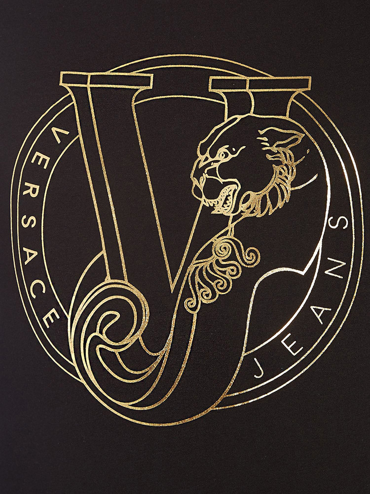 versace jeans/范思哲牛仔 胸前大图案印花logo男士长袖圆领纯棉t恤