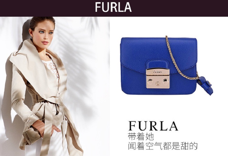 furla/芙拉 女士蓝色牛皮斜挎包 820669 blu laguna