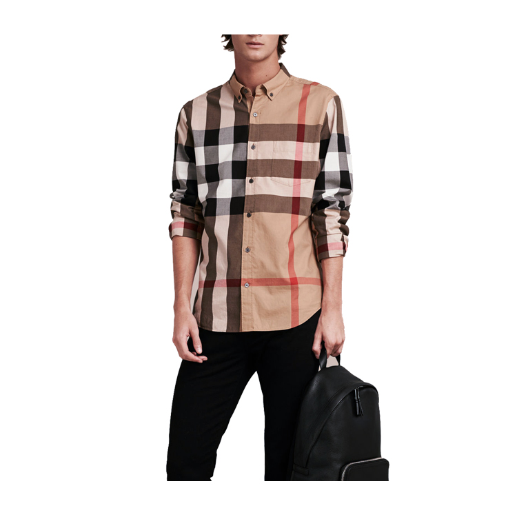 Burberry男士,burberry男士夹克 burberry/博柏利 时尚经典格纹男士衬衫 161222