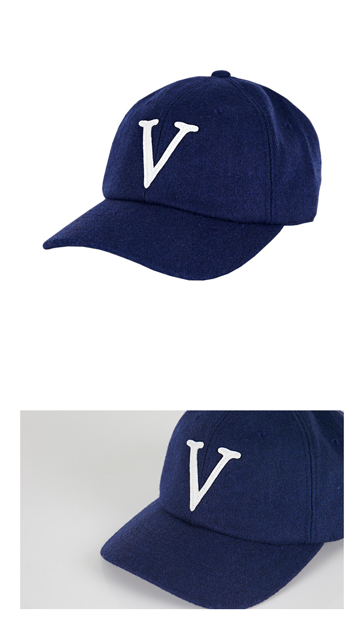 varzar v point系列棒球帽-藏蓝色 v point wool ball cap navy