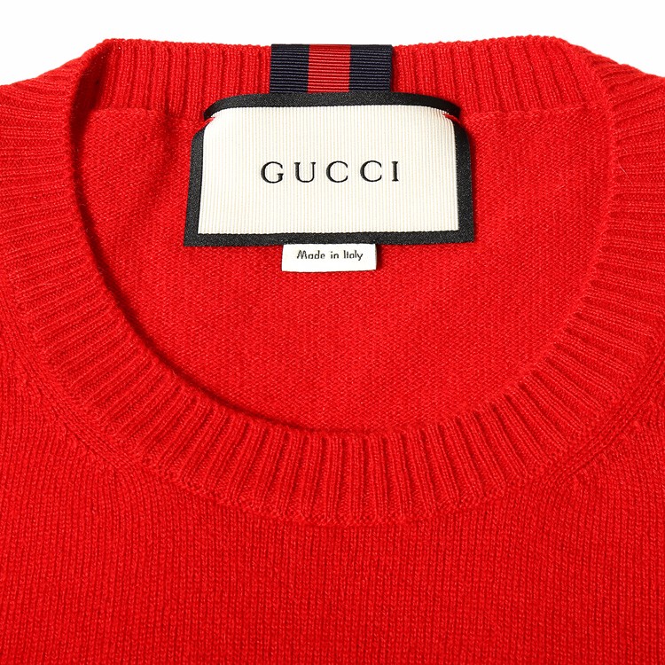 gucci/古驰 2016新款经典红色毛衣 男针织衫 408131-x4204-6509