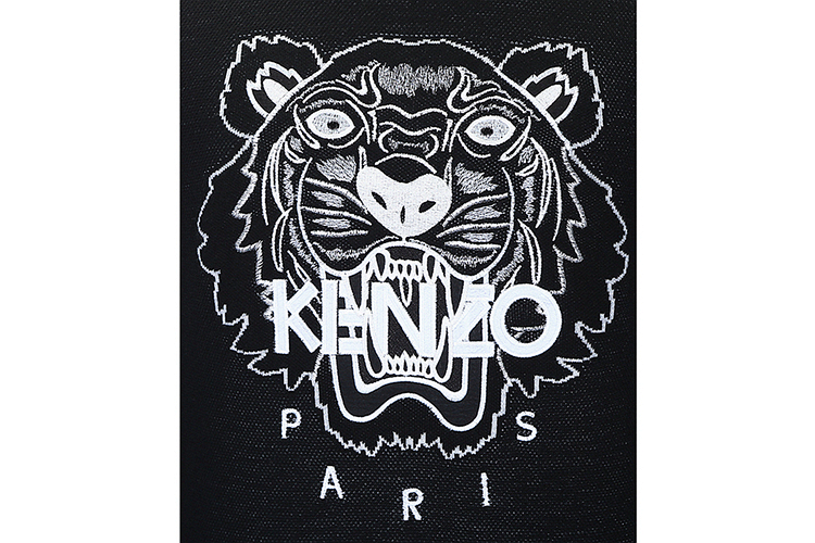 kenzo/高田贤三 灰色虎头图案羊毛混纺套头男针织衫 3xb 5pu250