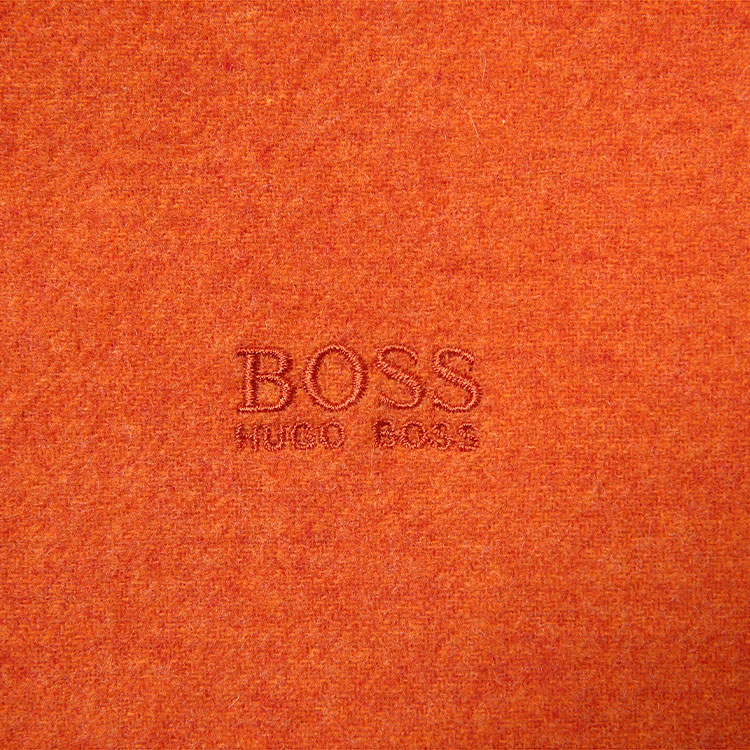 hugo boss/雨果波士围巾-男士黑牌橘色围巾 材质:90羊毛10羊绒