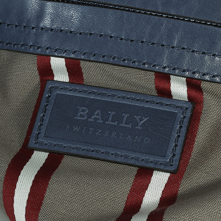 bally/巴利 男士条纹terlago小牛皮翻盖斜挎包 6206788 雾蓝
