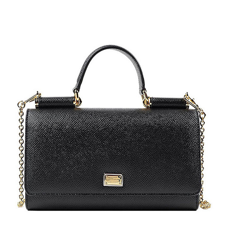 dolce&gabbana/杜嘉班纳 miss sicily系列女士牛皮黑色单肩包#bi0671