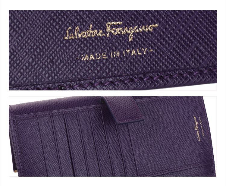 salvatore ferragamo/菲拉格慕女士十字纹多色牛皮配品牌金属logo标志