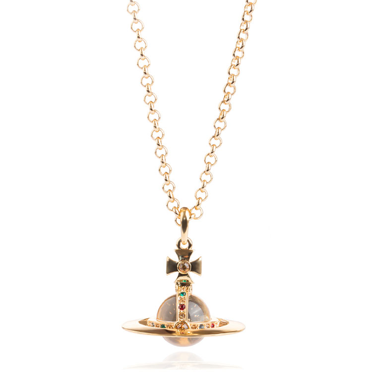 vivienne westwood/维维安韦斯特伍德 西太后 大号王冠星球镀金项链vw