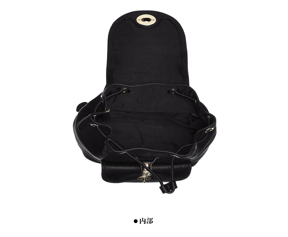 coach 蔻驰纯皮 双肩包 迷你 37581 黑色图片