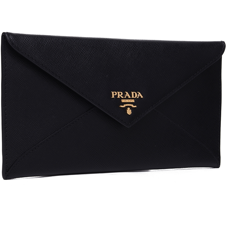 prada/普拉达 女士牛皮saffiano信封包钱包钱夹