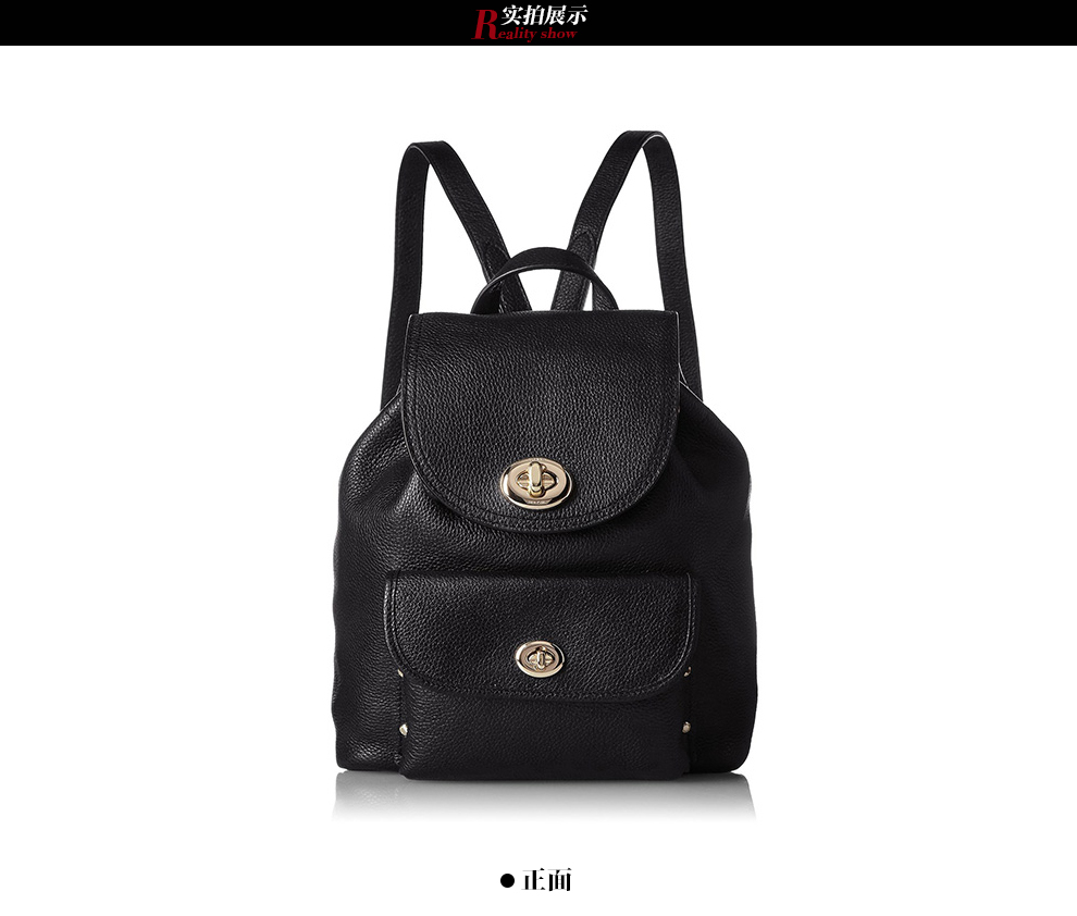 coach 蔻驰纯皮 双肩包 迷你 37581 黑色图片
