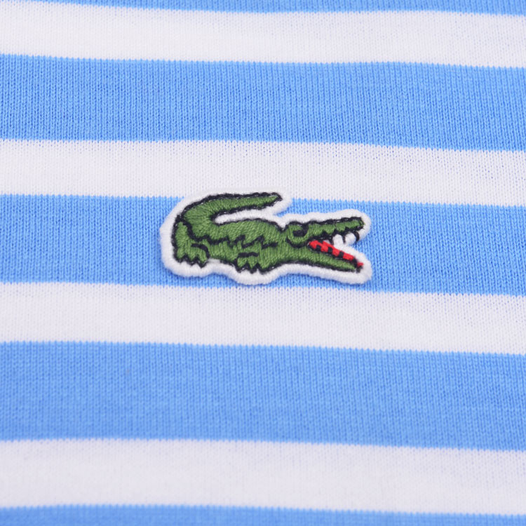 lacoste/鳄鱼 男士蓝色条纹圆领纯棉短袖t恤