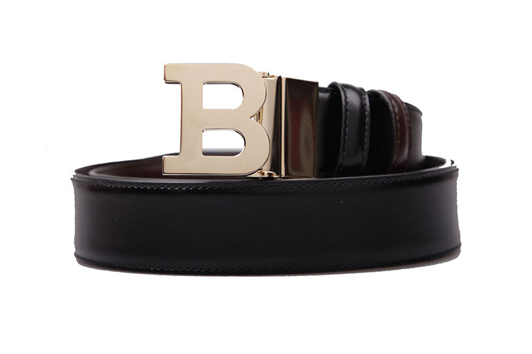 bally/巴利 男士牛皮双面板扣腰带 b buckle 35 m/300 6193209 黑色