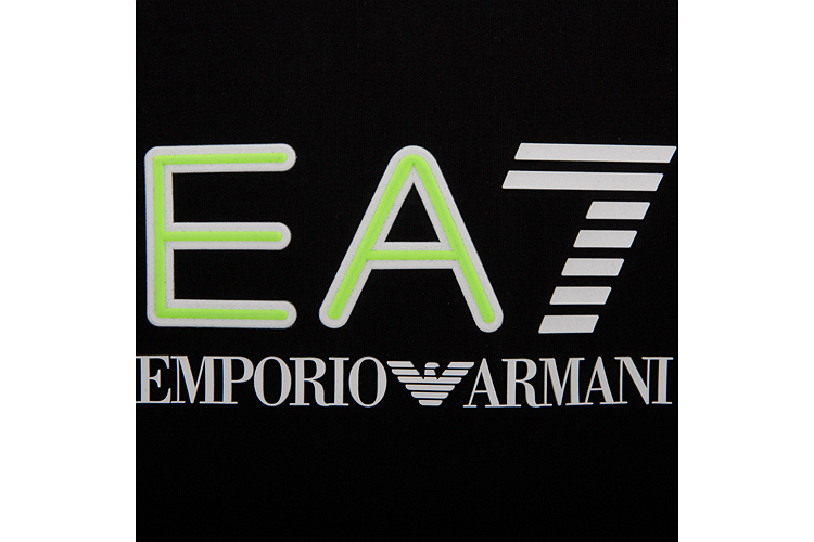 emporio armani/安普里奥阿玛尼 ea7系列胸前荧光绿字母图案棉质圆领