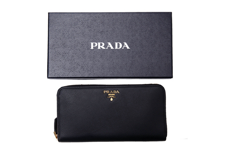 prada的logo标志有几种,prada标志logo图片 prada/普拉达 金属logo标志拉链牛皮男士钱包 1ml506 nero
