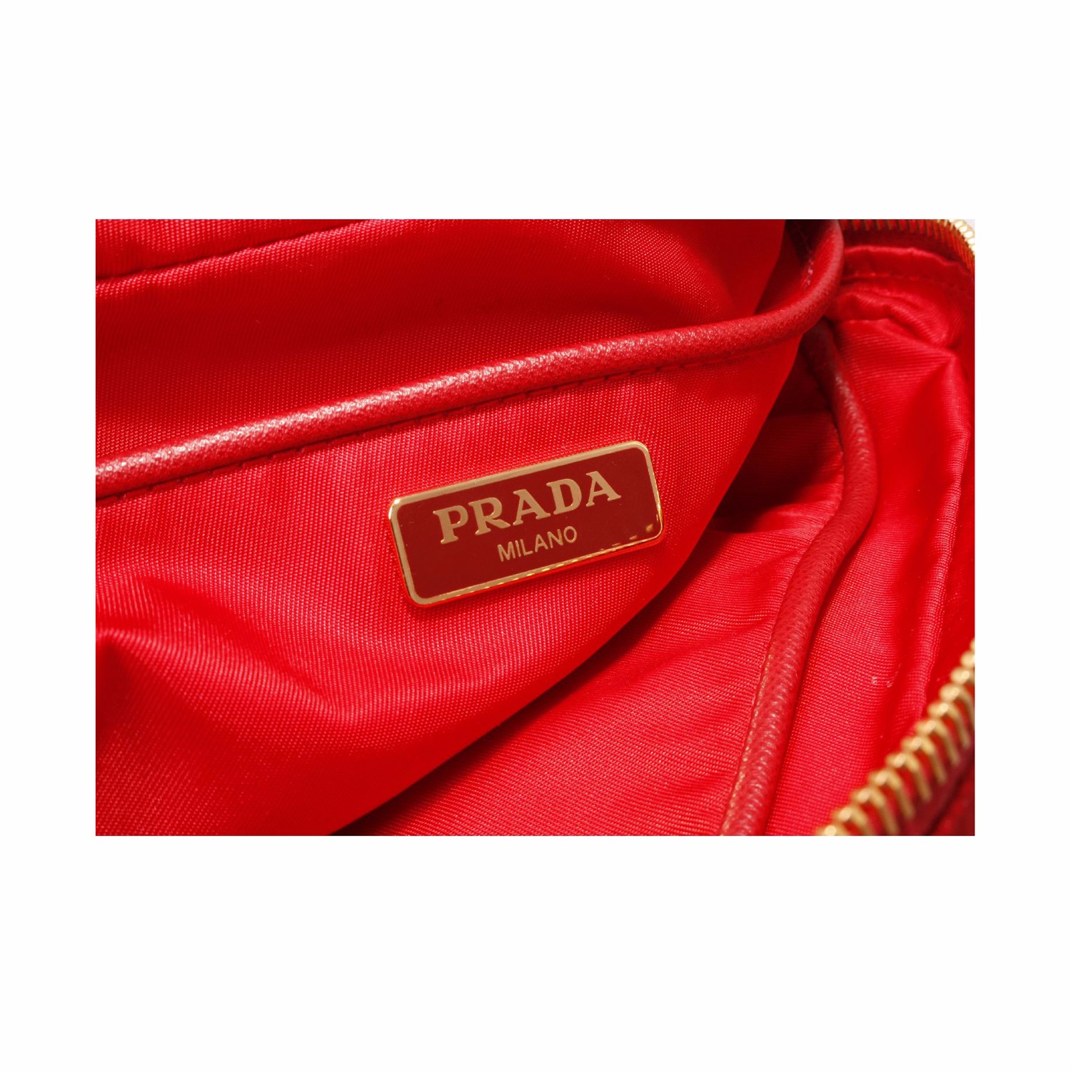 prada/普拉达 红色蝴蝶结尼龙斜背小袋/斜挎包 1n1727