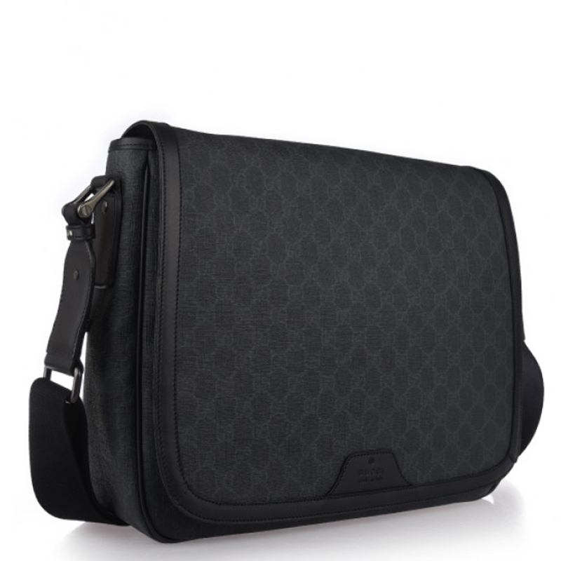 gucci/古驰 男士黑色帆布配皮单肩斜挎包 &322068 khn7r 1078图片