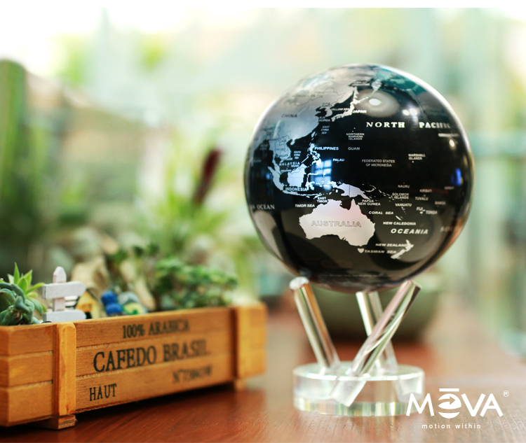 美国正品 mova globe 光能自转地球仪 银黑色地球(英文)4.
