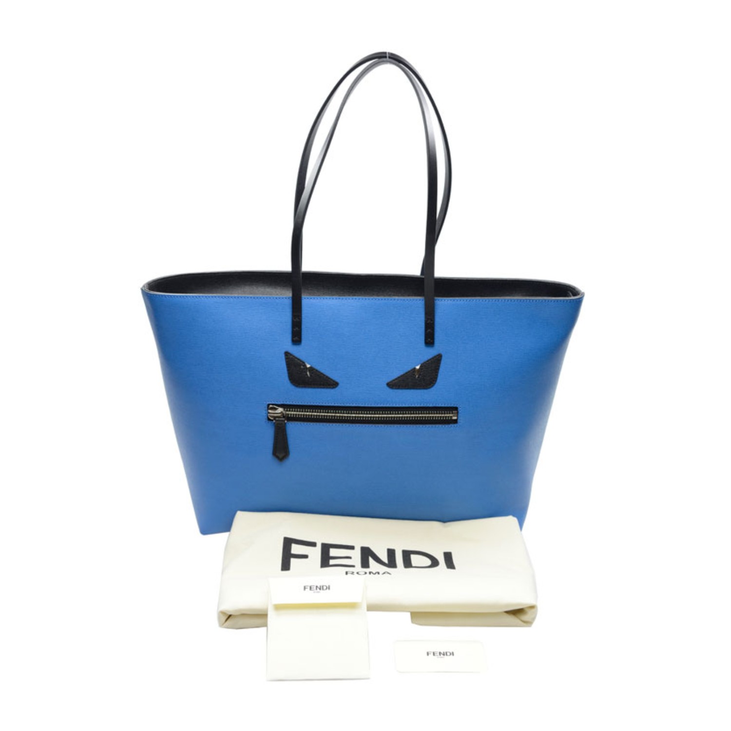 【包邮包税】fendi/芬迪 女士蓝色压纹牛皮单肩包手提包 8bh185 68b f