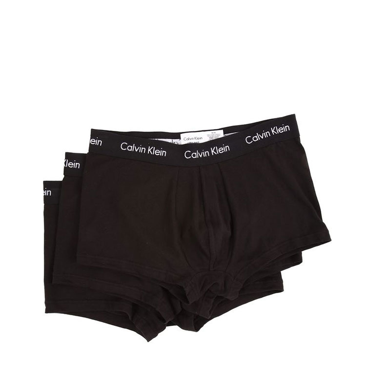 ck/卡尔文·克莱因 男士内衣裤纯棉黑色平角内裤三条装nu2664 cotton