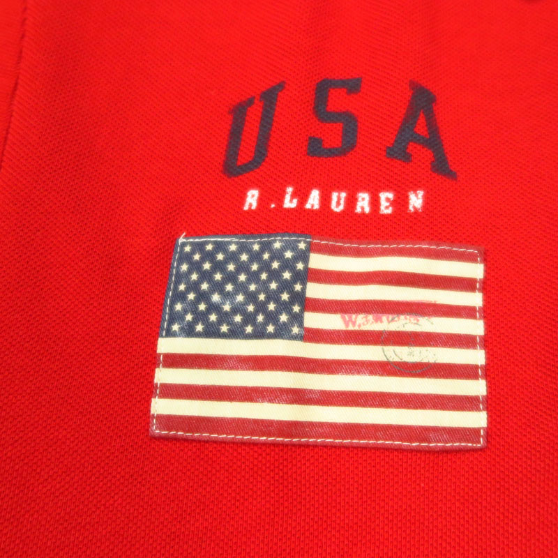 polo ralph lauren/拉夫劳伦马球美国国旗大马标短袖polo衫