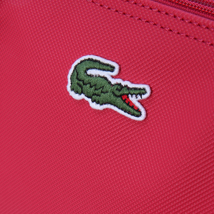 lacoste/鳄鱼女士玫红色pvc单肩包