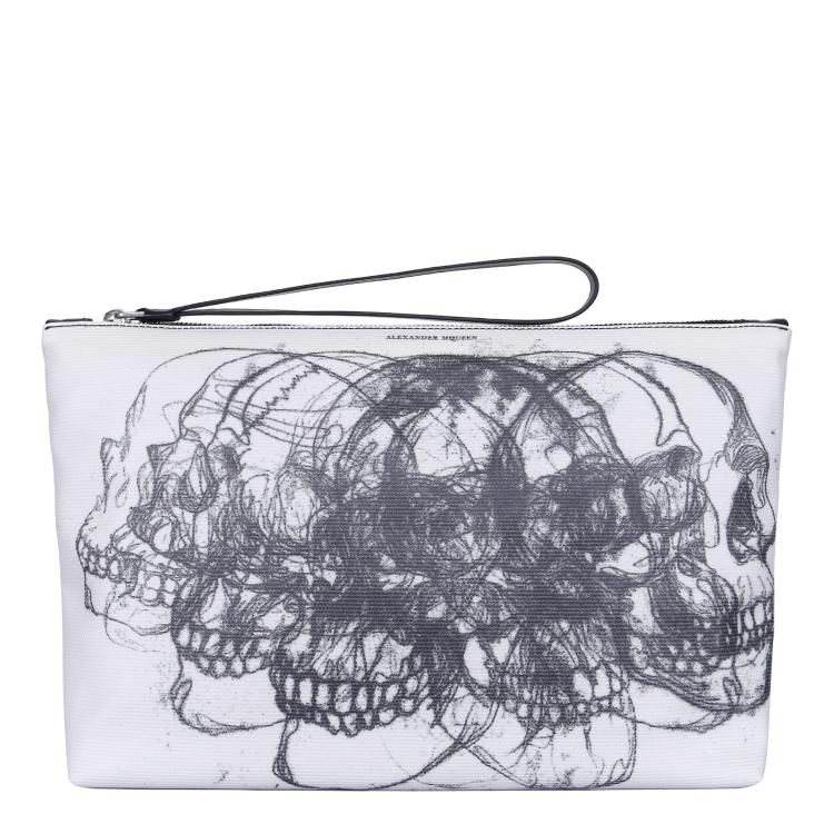 alexander mcqueen/亚历山大麦昆 米色骷髅头手拿包 34