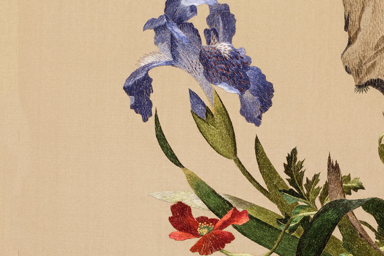刺绣精品虞美人蝴蝶花苏绣刺绣南通沈绣非遗传承人国大师作品纯手工