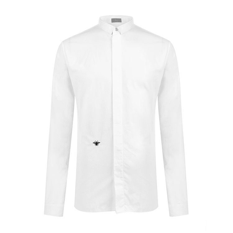dior/迪奥 男士衬衫 白色 时尚logo刺绣 纯棉长袖衬衫 163c506b1581