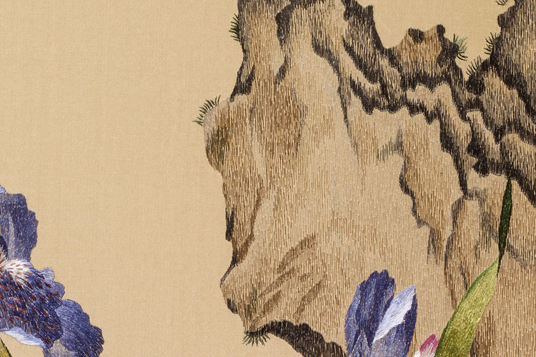 刺绣精品虞美人蝴蝶花苏绣刺绣南通沈绣非遗传承人国大师作品纯手工